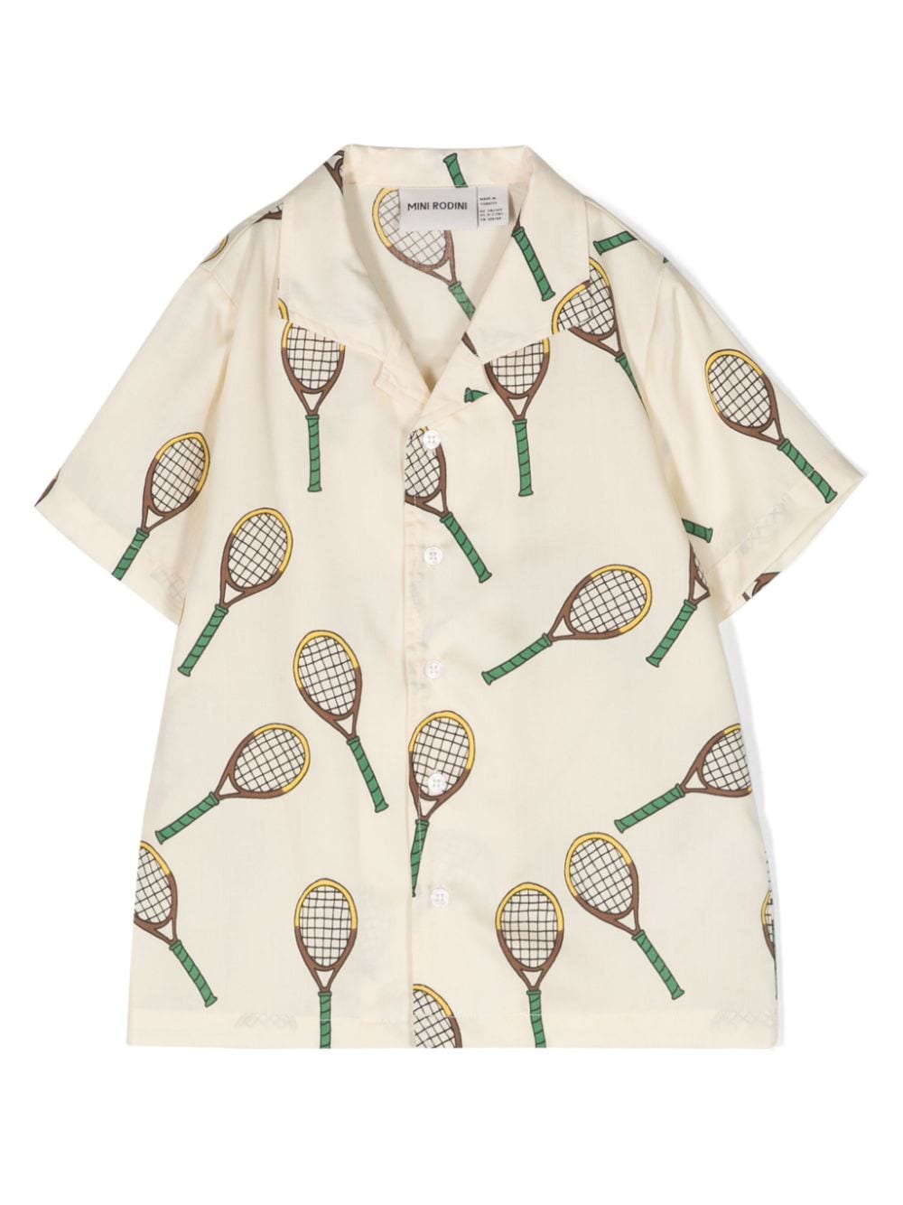 Mini Rodini Tennis-print lyocell shirt - Neutrals von Mini Rodini