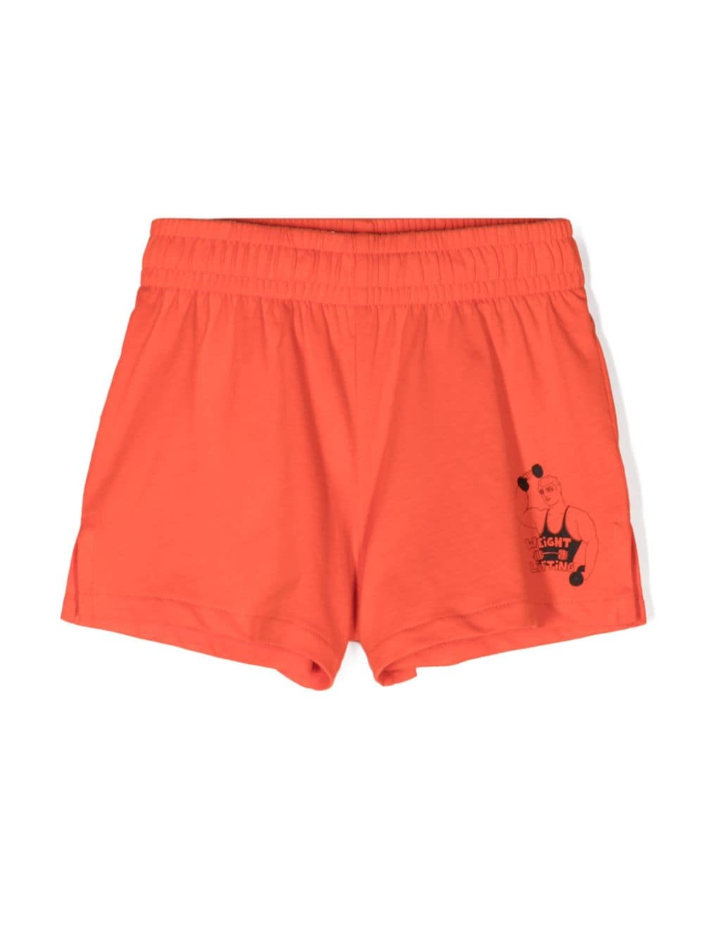 Mini Rodini Weight Lifting organic cotton shorts - Red von Mini Rodini