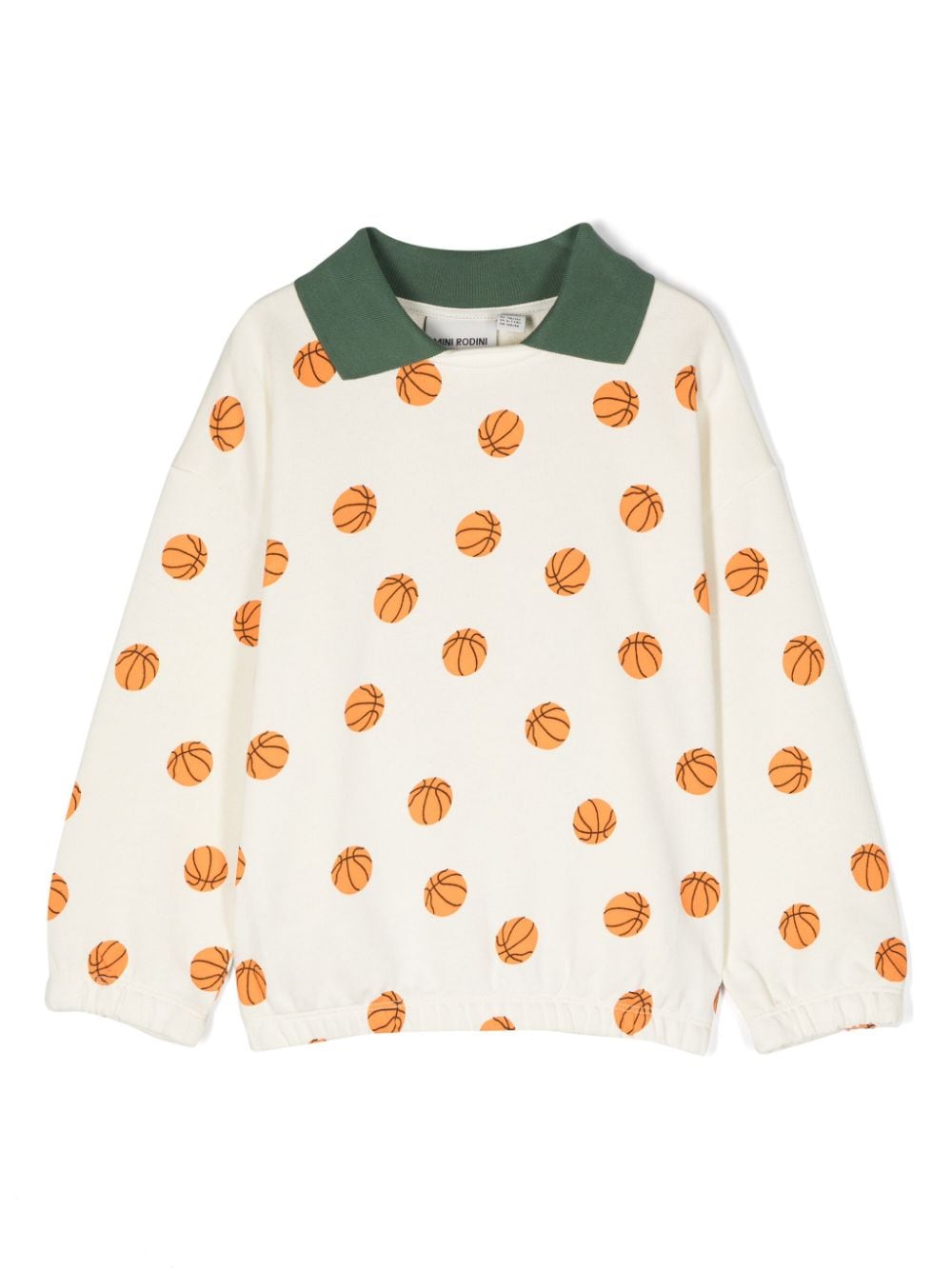 Mini Rodini basketball-print cotton sweatshirt - Neutrals von Mini Rodini