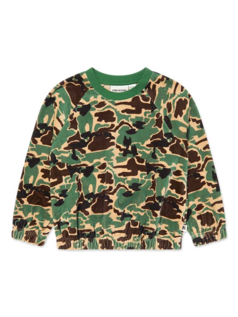 Mini Rodini camouflage-print organic cotton-velour sweatshirt - Green von Mini Rodini