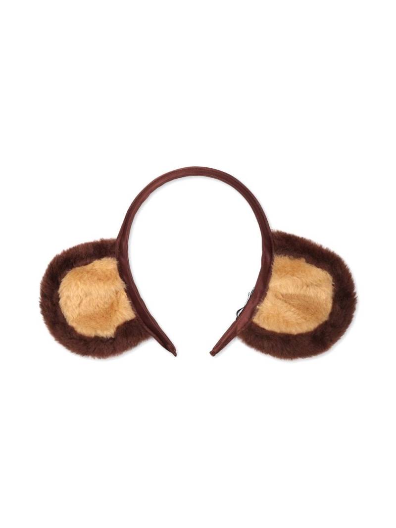 Mini Rodini ear faux-fur hair brand - Brown von Mini Rodini