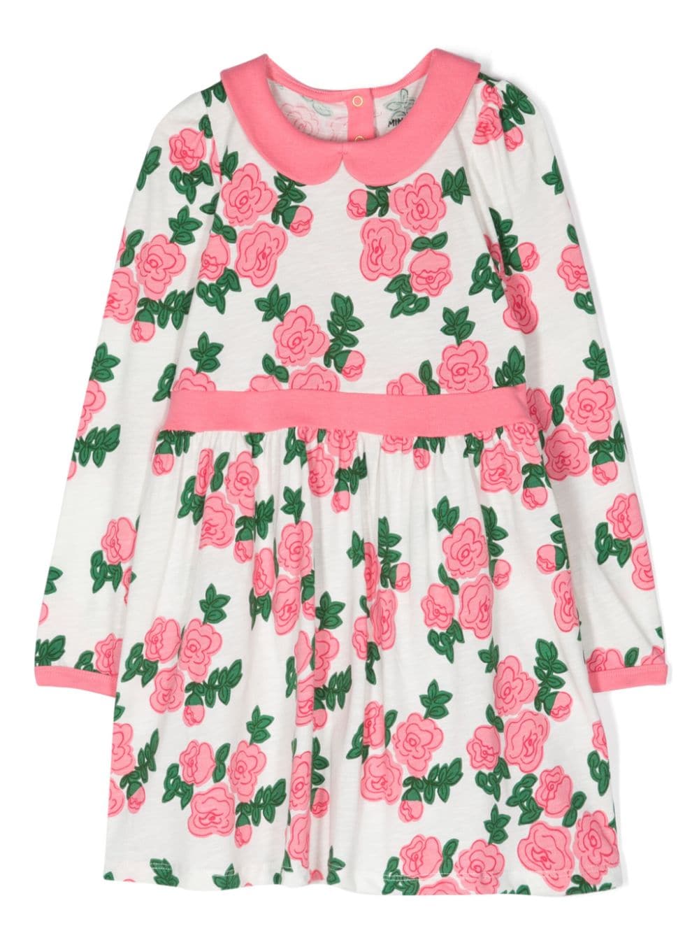 Mini Rodini floral-print bib-collar dress - White von Mini Rodini