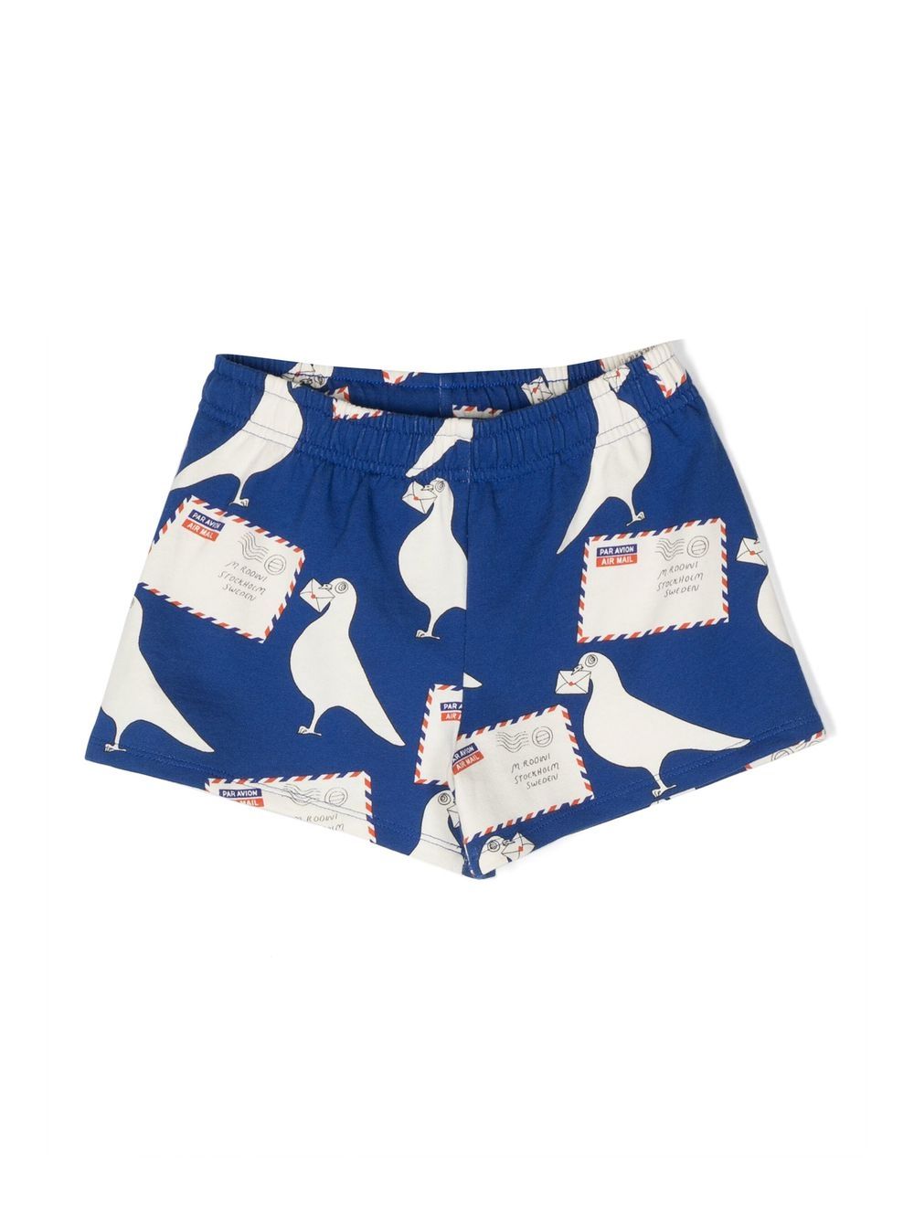 Mini Rodini graphic-print cotton shorts - Blue von Mini Rodini