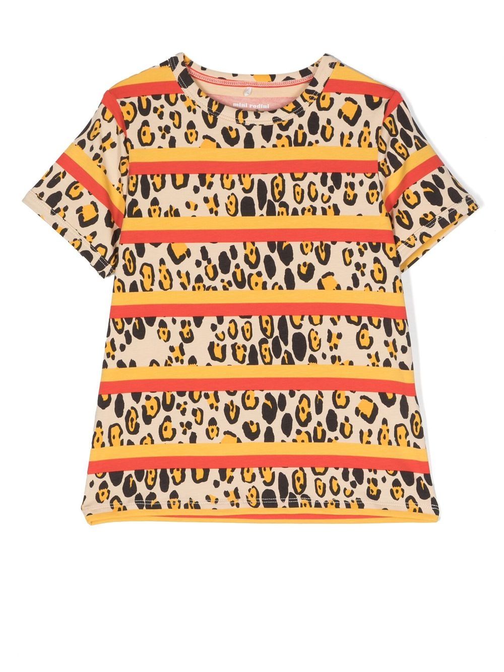Mini Rodini leopard-print crew-neck T-shirt - Neutrals von Mini Rodini