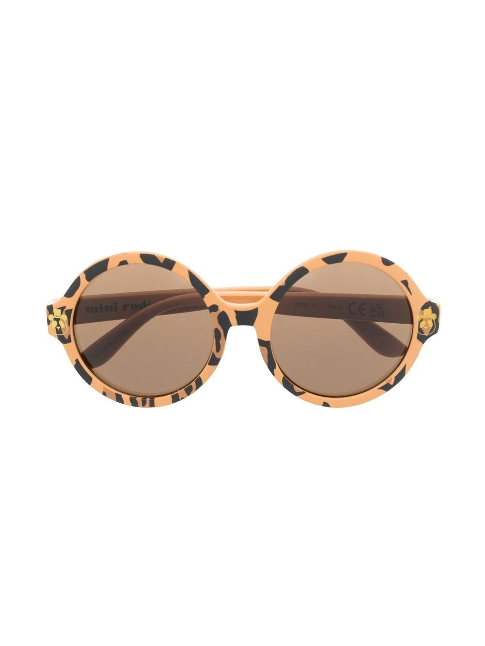 Mini Rodini leopard-print round-frame sunglasses - Neutrals von Mini Rodini