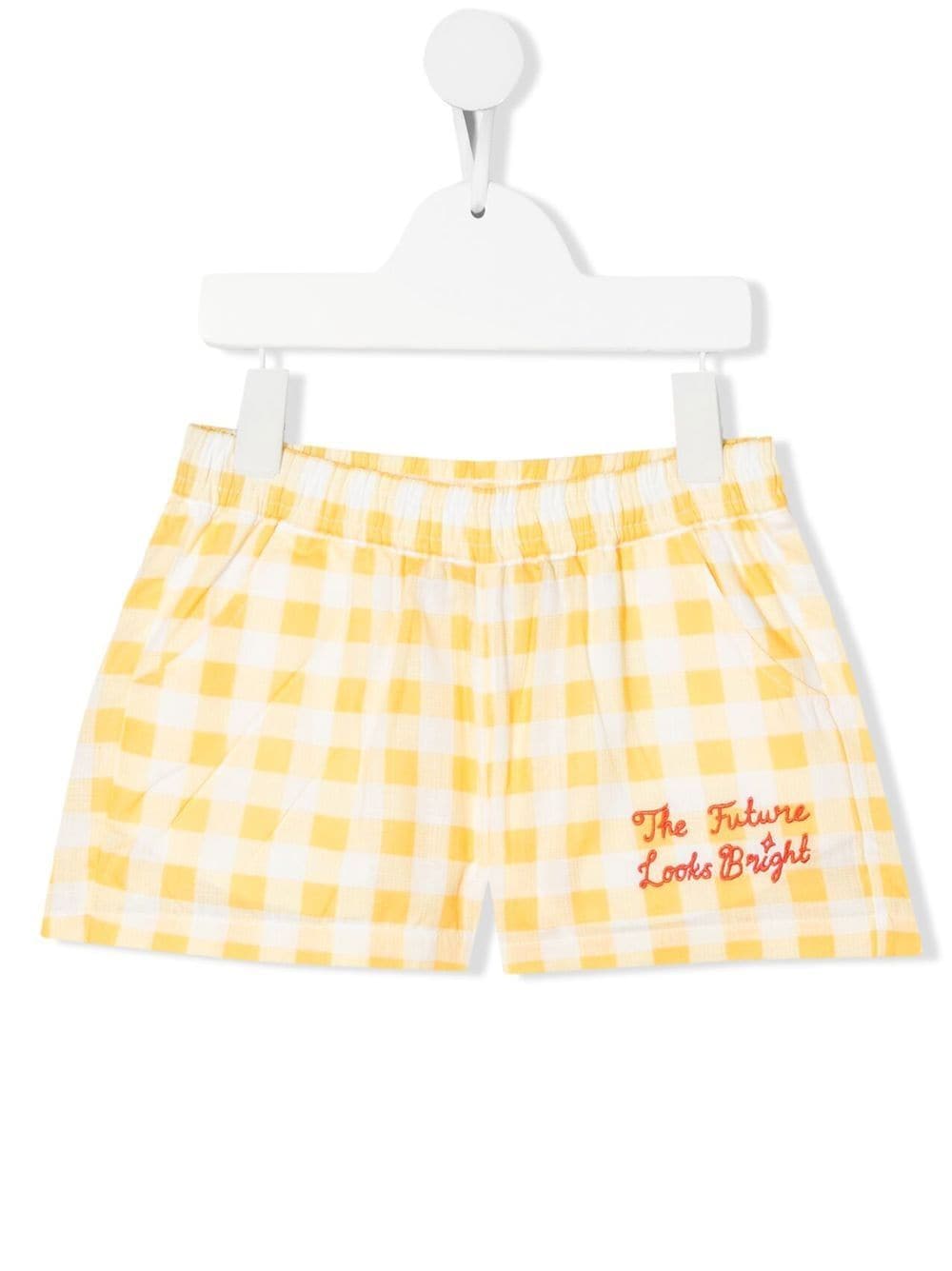 Mini Rodini logo gingham shorts - Yellow von Mini Rodini