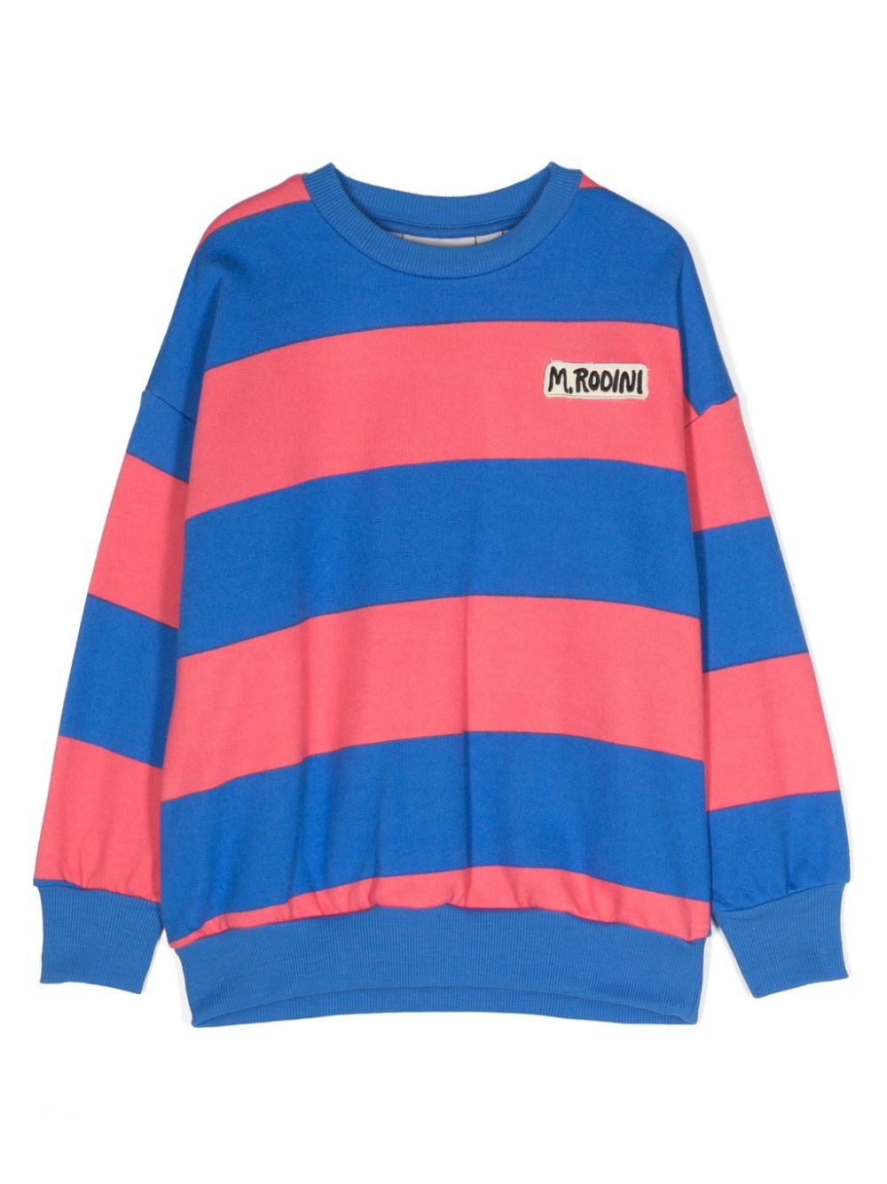 Mini Rodini logo-patch striped cotton jumper - Pink von Mini Rodini