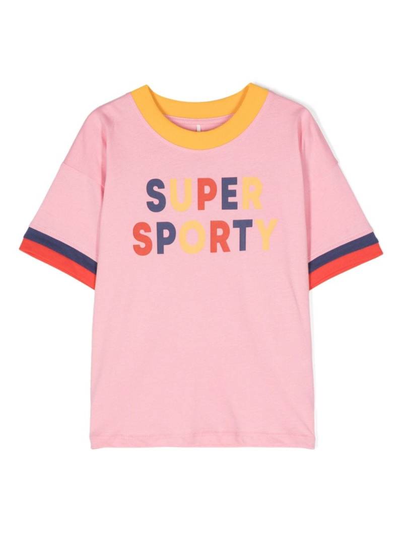 Mini Rodini slogan-print cotton T-shirt - Pink von Mini Rodini