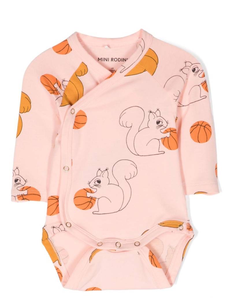 Mini Rodini squirrel-print wrap body - Pink von Mini Rodini