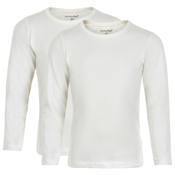 Minymo - Kid's Basic 35 T-Shirt L/S (2-Pack) - Longsleeve Gr 110 weiß von Minymo