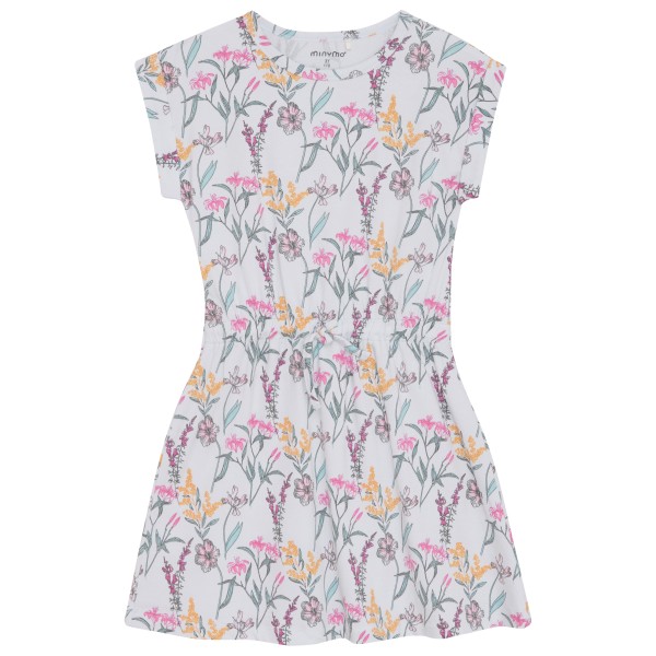 Minymo - Kid's Dress S/S AOP Drawstring - Kleid Gr 116 grau von Minymo