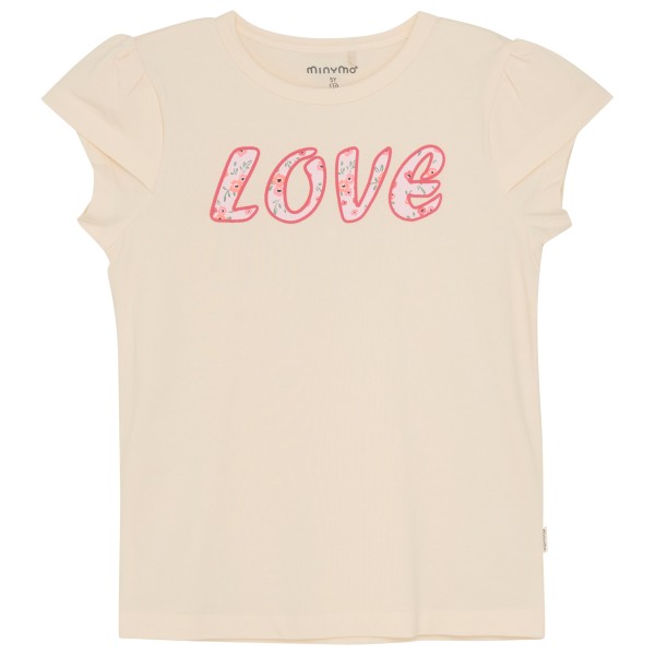 Minymo - Kid's T-Shirt S/S Love - T-Shirt Gr 128 beige von Minymo