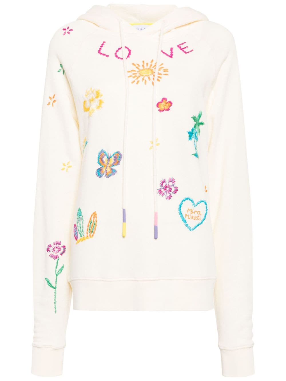 Mira Mikati embroidered organic-cotton hoodie - White von Mira Mikati