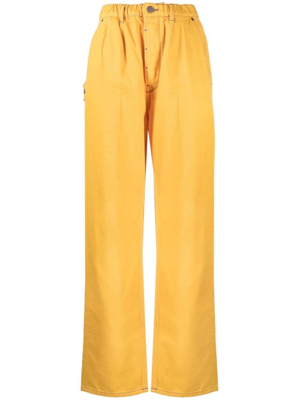 Mira Mikati contrast-stitching straight-leg jeans - Yellow von Mira Mikati