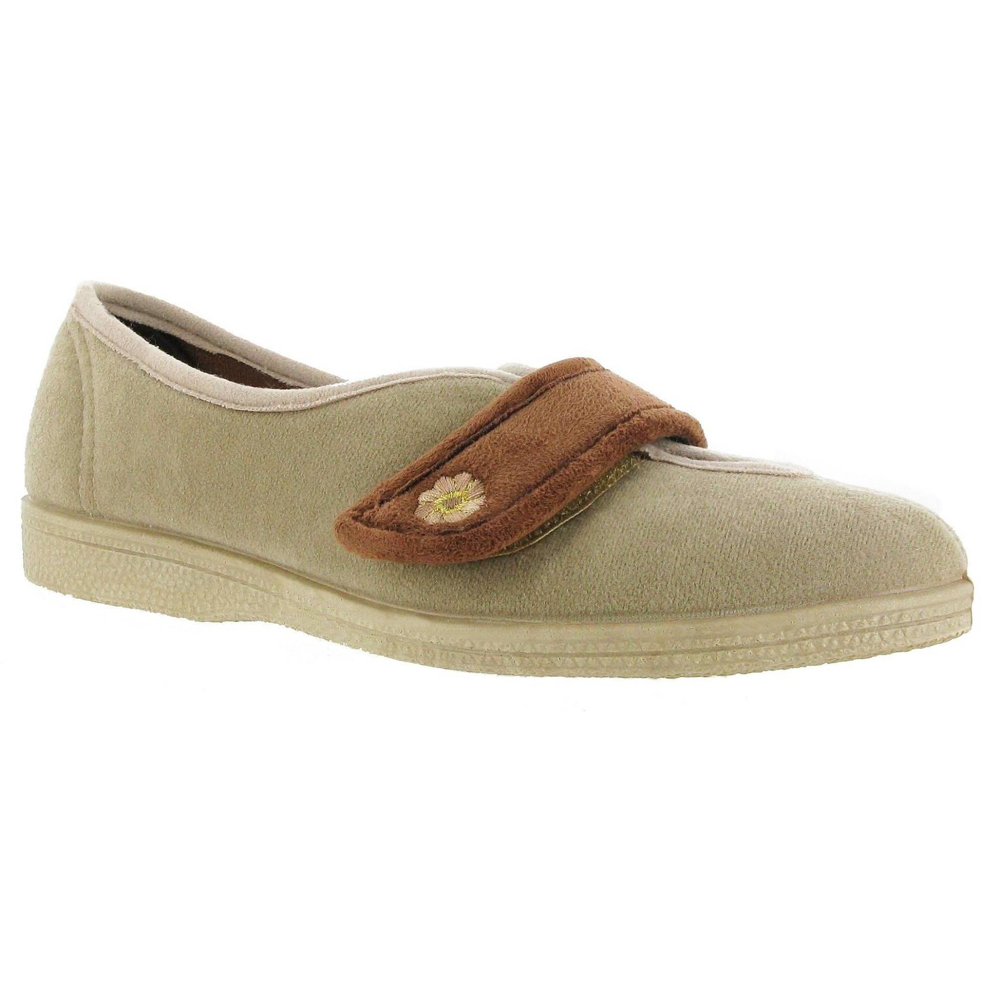 Andrea Hausschuhe Mit Klettverschluss Damen Beige 36 von Mirak