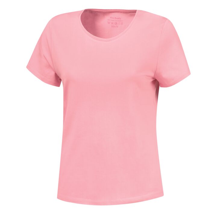 Basic T-Shirt uni, rosa, L von Miss Beverly