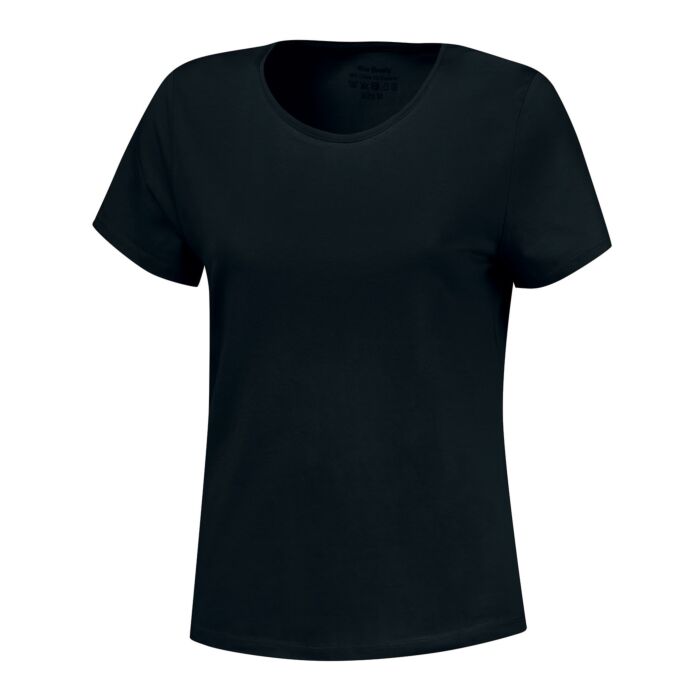 Basic T-Shirt uni, schwarz, L von Miss Beverly