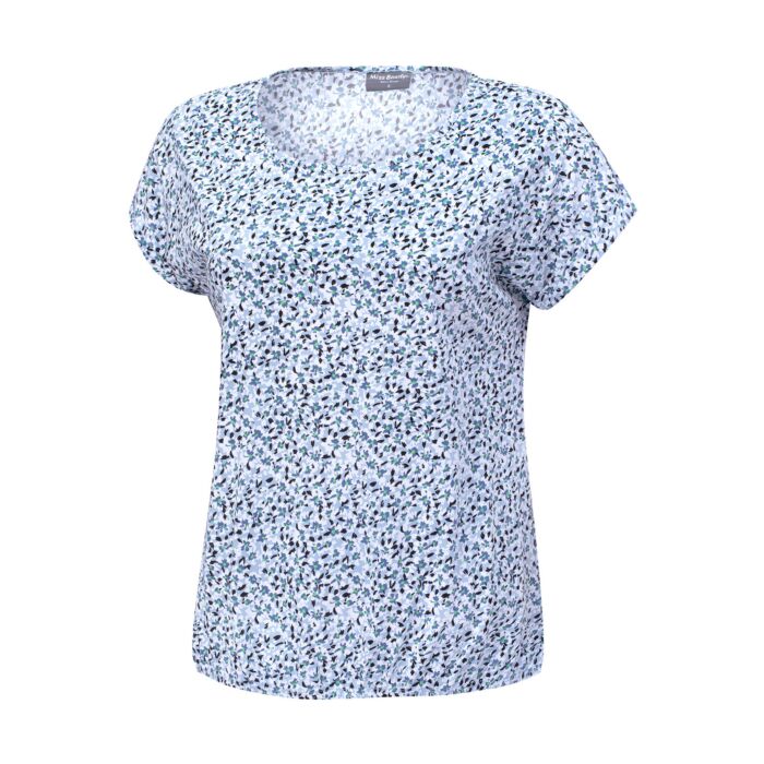 Bequemes T-Shirt mit floralem Print für Damen hellblau, XL von Miss Beverly