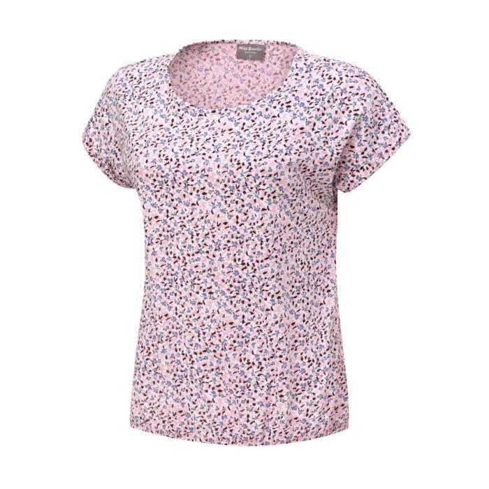 Bequemes T-Shirt mit floralem Print für Damen rosa, XL von Miss Beverly