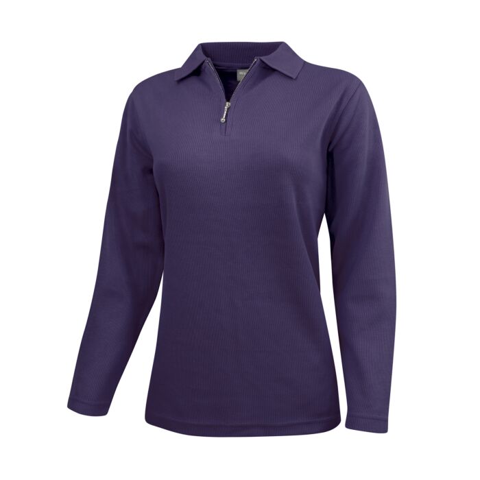 Sweat-Shirt mit feiner Ripp-Optik, violett, XL von Miss Beverly