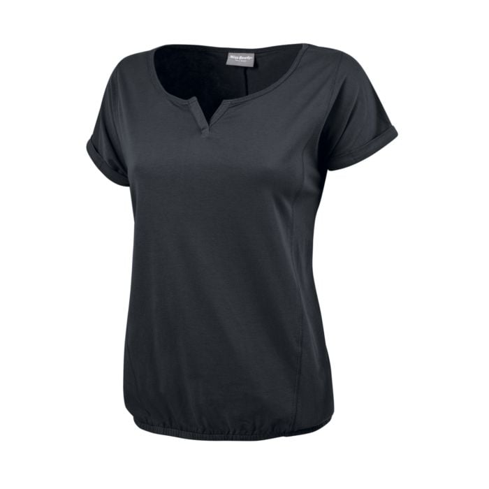 T-Shirt mit Elastbund, schwarz von Miss Beverly
