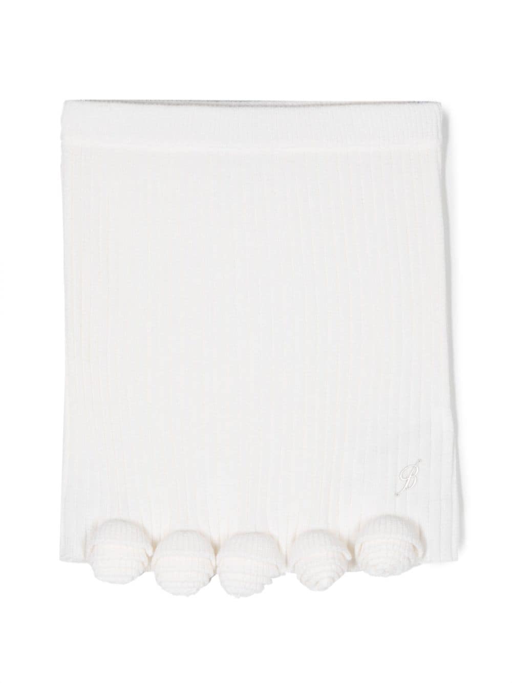 Miss Blumarine appliqué-detail ribbed-knit skirt - White von Miss Blumarine