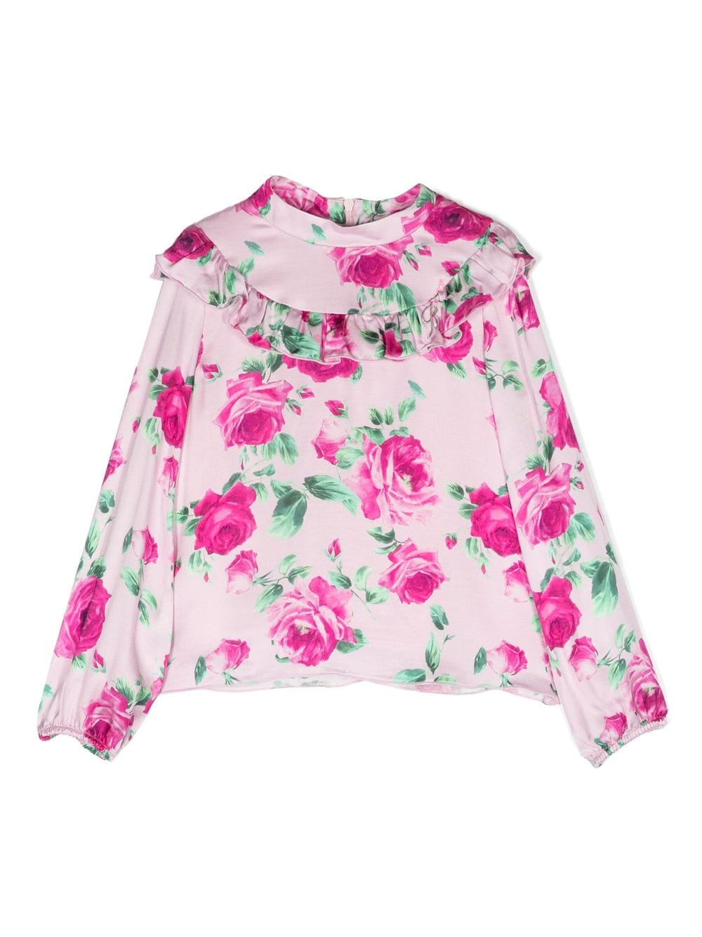 Miss Blumarine floral-print ruffled blouse - Pink von Miss Blumarine