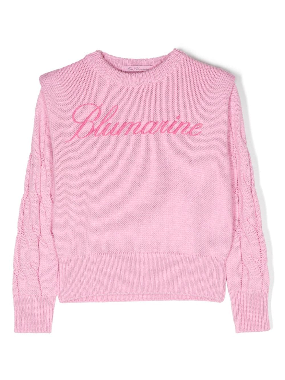 Miss Blumarine logo-embroidered jumper - Pink von Miss Blumarine