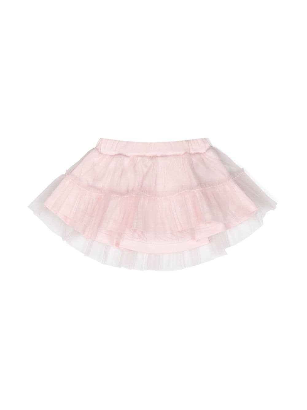 Miss Blumarine logo-embroidered layered tulle skirt - Pink von Miss Blumarine