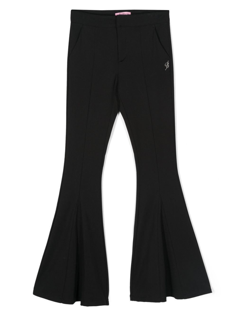 Miss Blumarine logo-plaque flared trousers - Black von Miss Blumarine