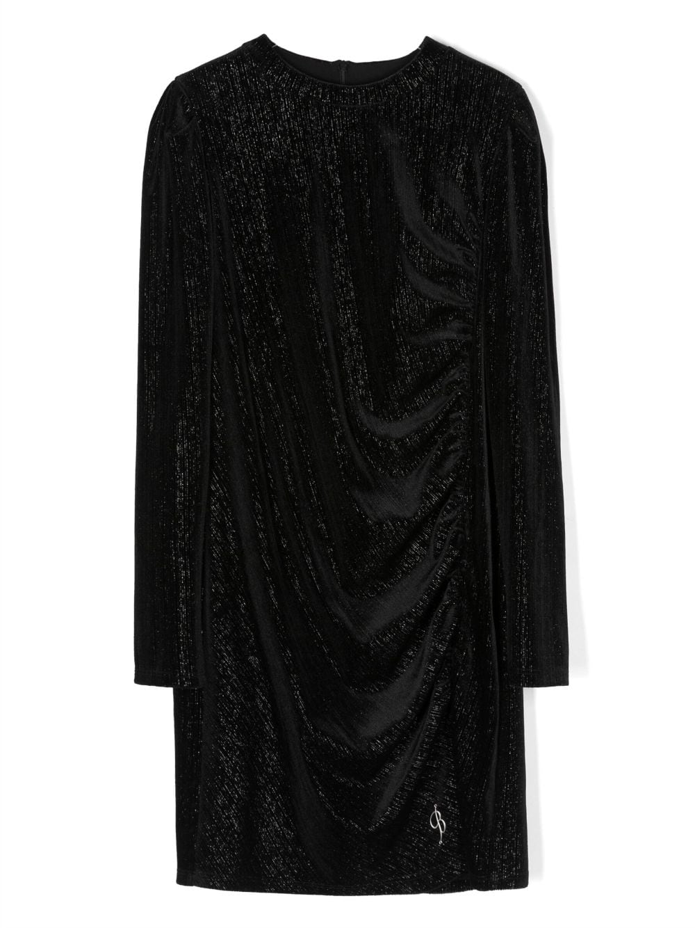 Miss Blumarine lurex-detail long-sleeve dress - Black von Miss Blumarine