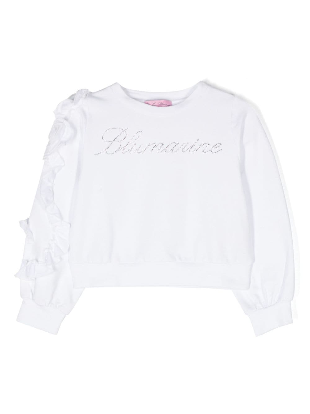 Miss Blumarine rhinestone-embellished sweatshirt - White von Miss Blumarine