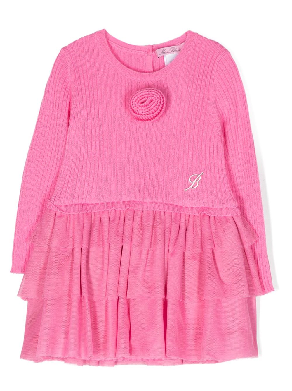 Miss Blumarine ruffled knitted dress - Pink von Miss Blumarine