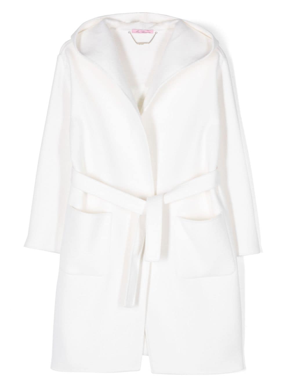 Miss Blumarine tied-waist knitted coat - White von Miss Blumarine