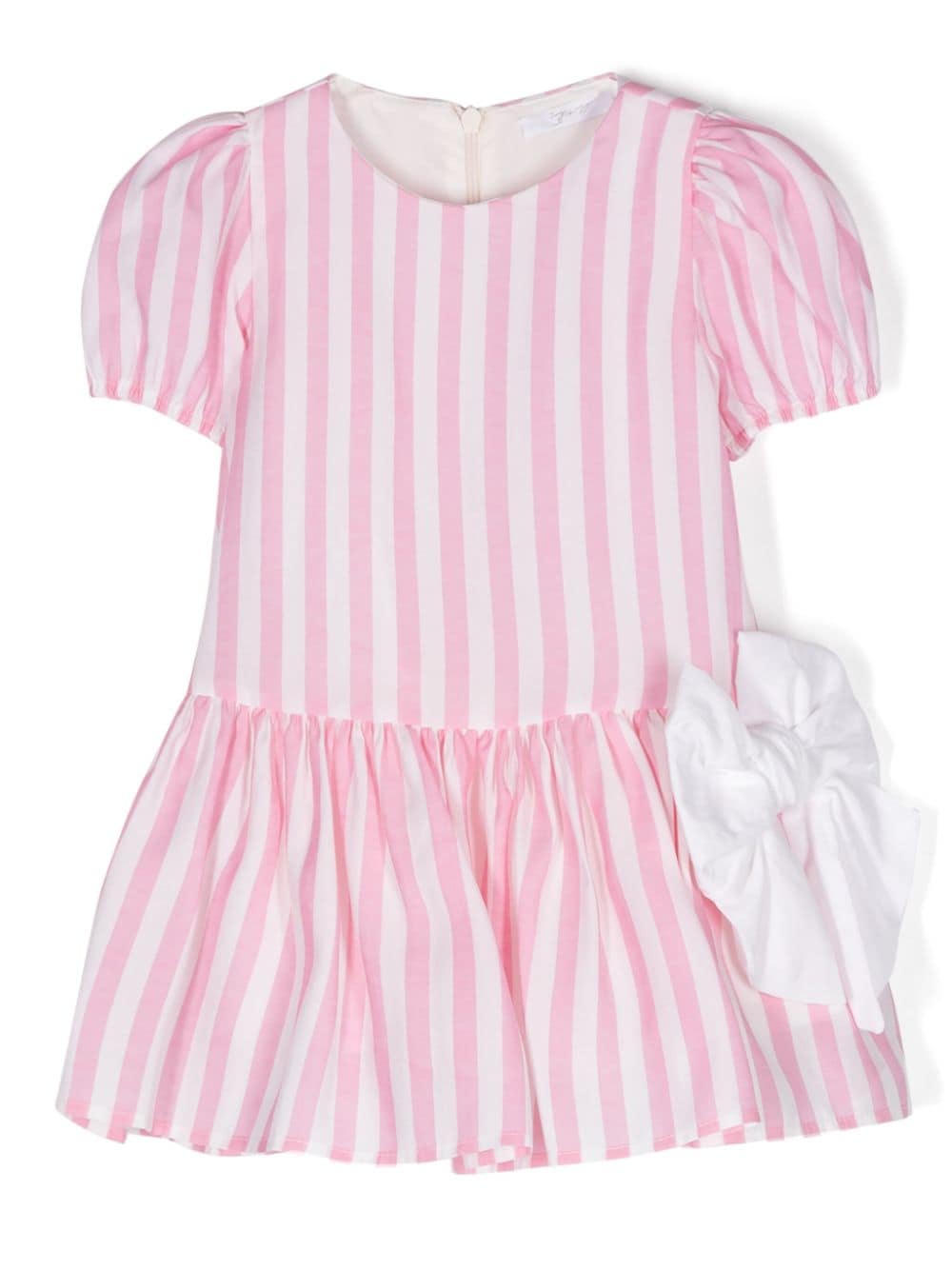 Miss Grant Kids bow-detail striped dress - Pink von Miss Grant Kids