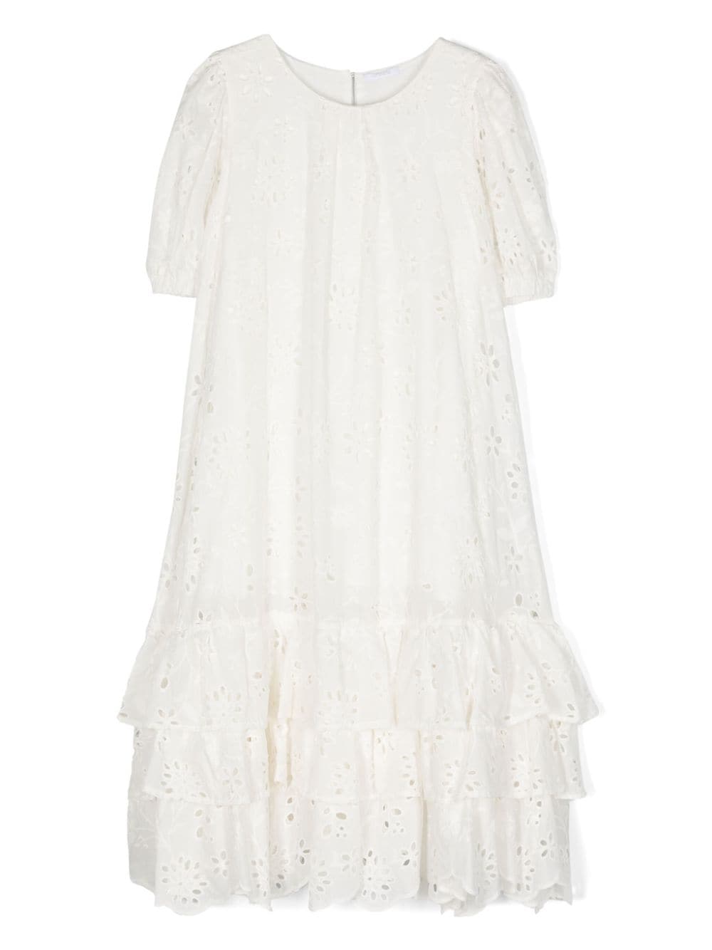 Miss Grant Kids broderie-anglaise ruffled dress - White von Miss Grant Kids