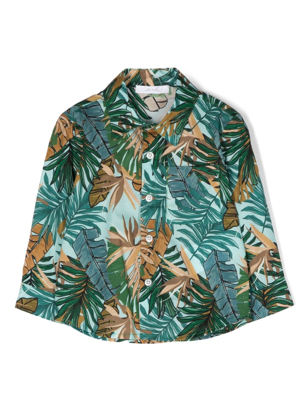 Miss Grant Kids leaf-print poplin shirt - Green von Miss Grant Kids