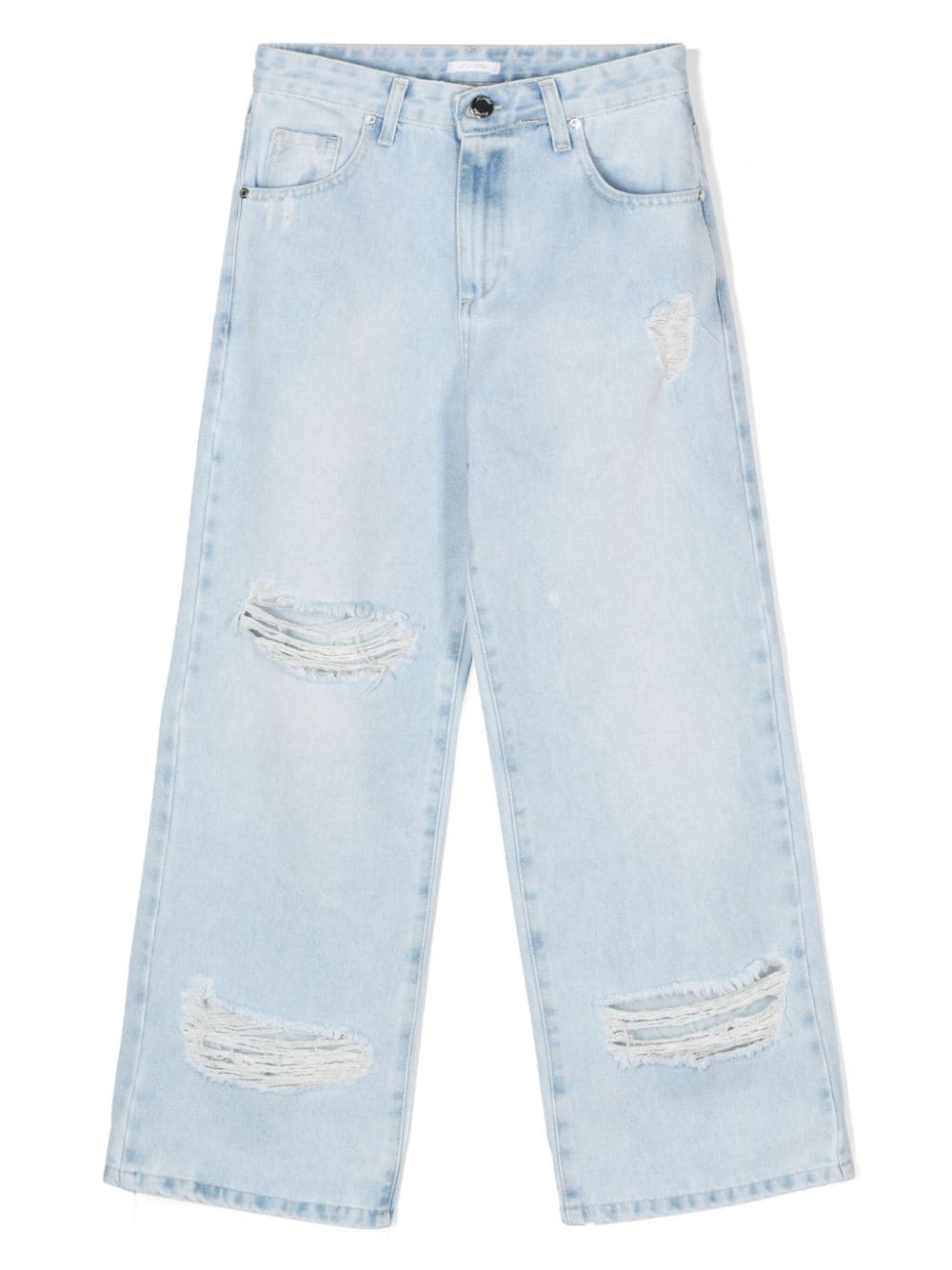 Miss Grant Kids ripped straight-leg jeans - Blue von Miss Grant Kids