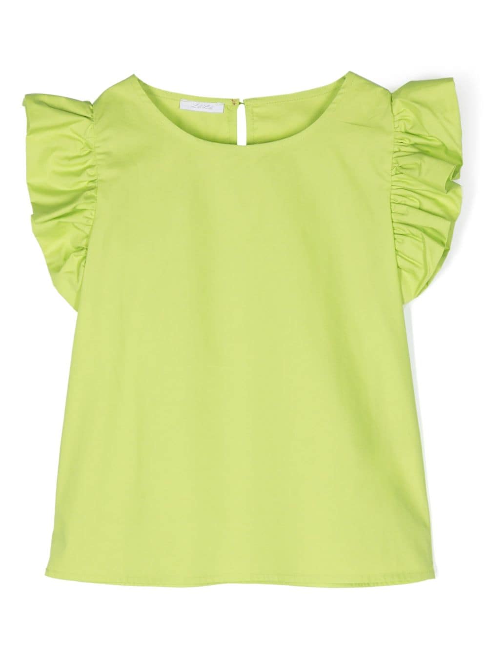 Miss Grant Kids ruffled detail cotton T-shirt - Green von Miss Grant Kids