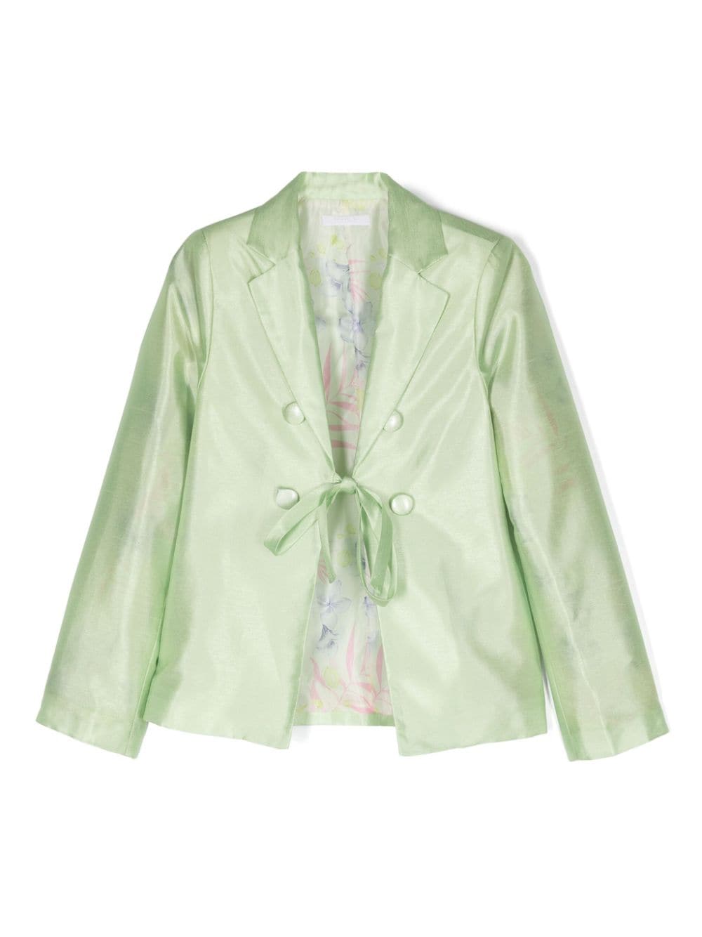 Miss Grant Kids self-tie organza blazer - Green von Miss Grant Kids