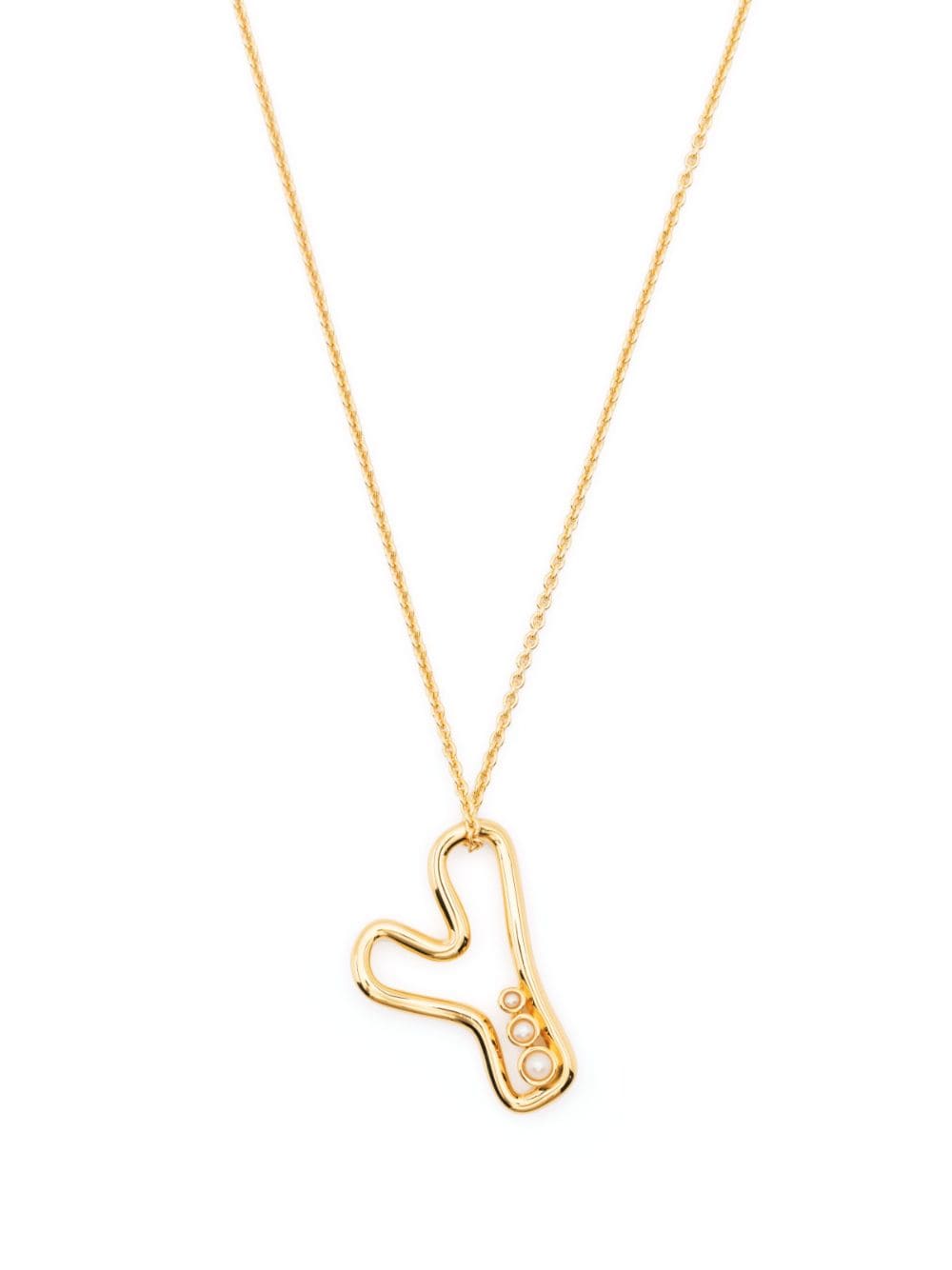 Missoma Chubby Pearl Initial necklace - Gold von Missoma