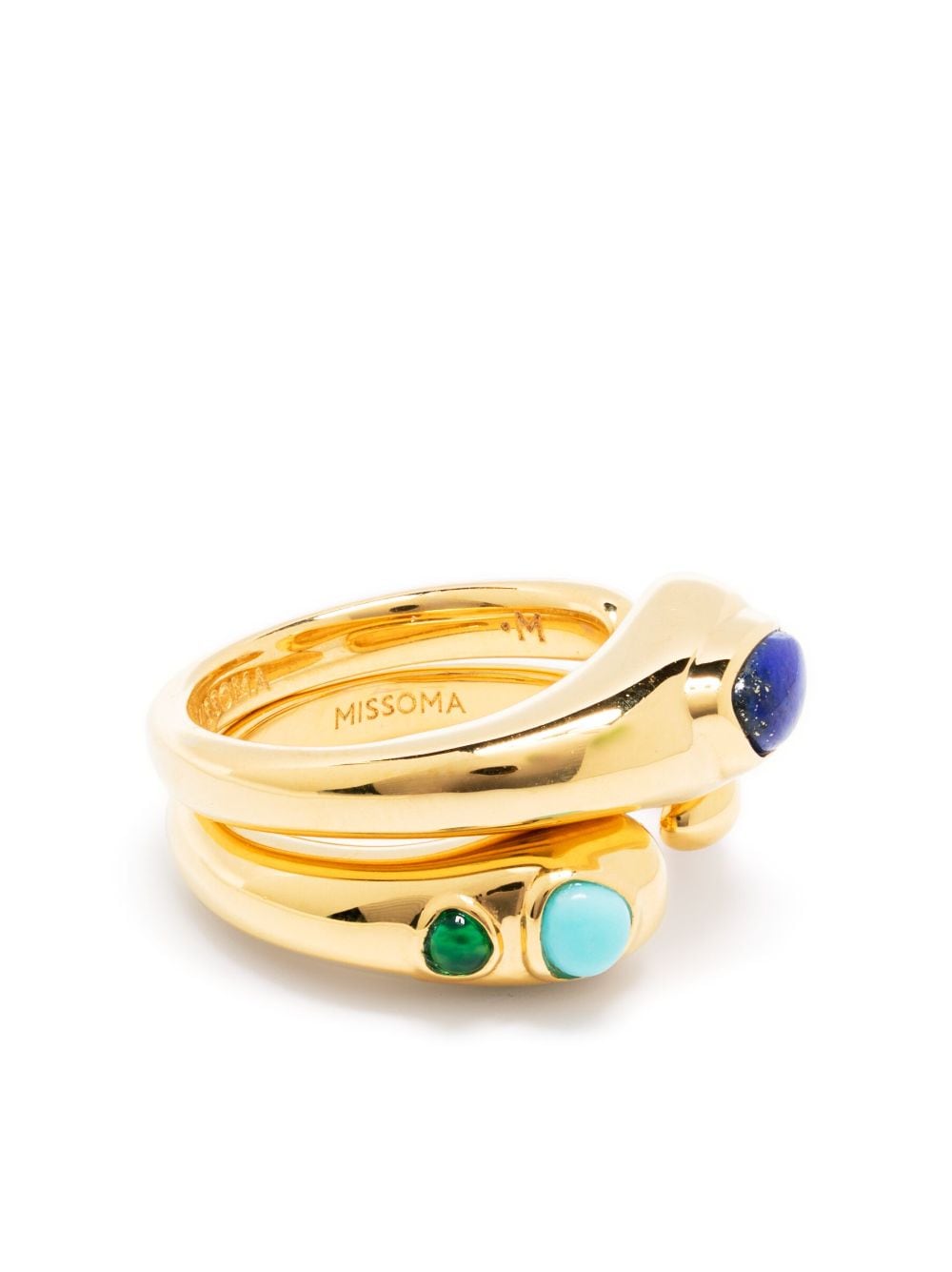 Missoma Molten gemstone double stacking ring set - Gold von Missoma
