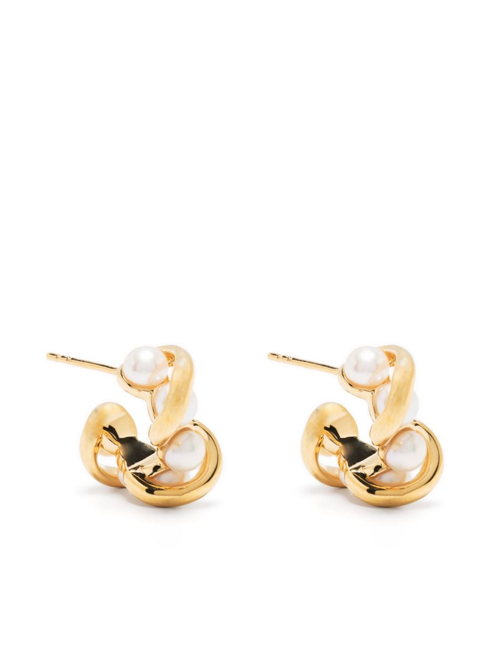 Missoma Molten pearl twisted hoop earrings - Gold von Missoma