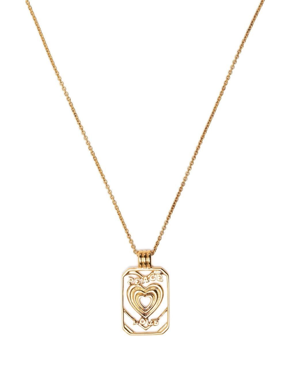 Missoma Peace and Love tag necklace - Gold von Missoma