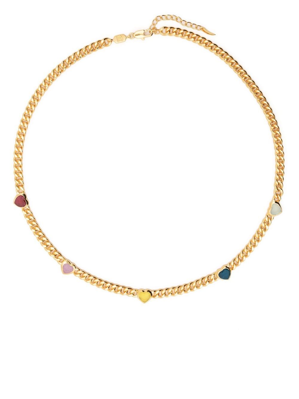 Missoma heart gemstone charm chain necklace - Gold von Missoma