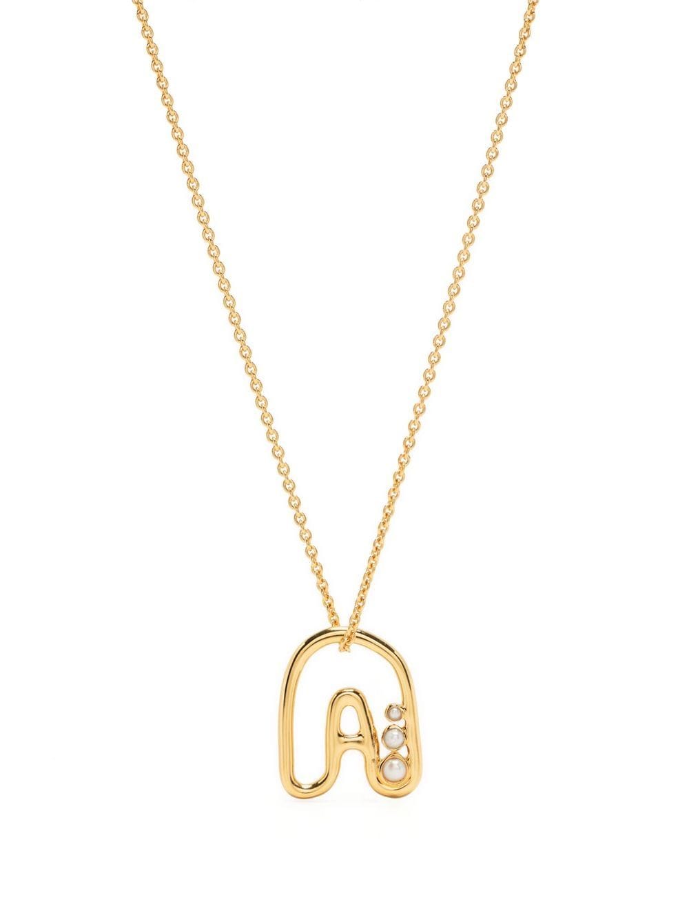 Missoma pearl-embellished initial pendant necklace - Gold von Missoma