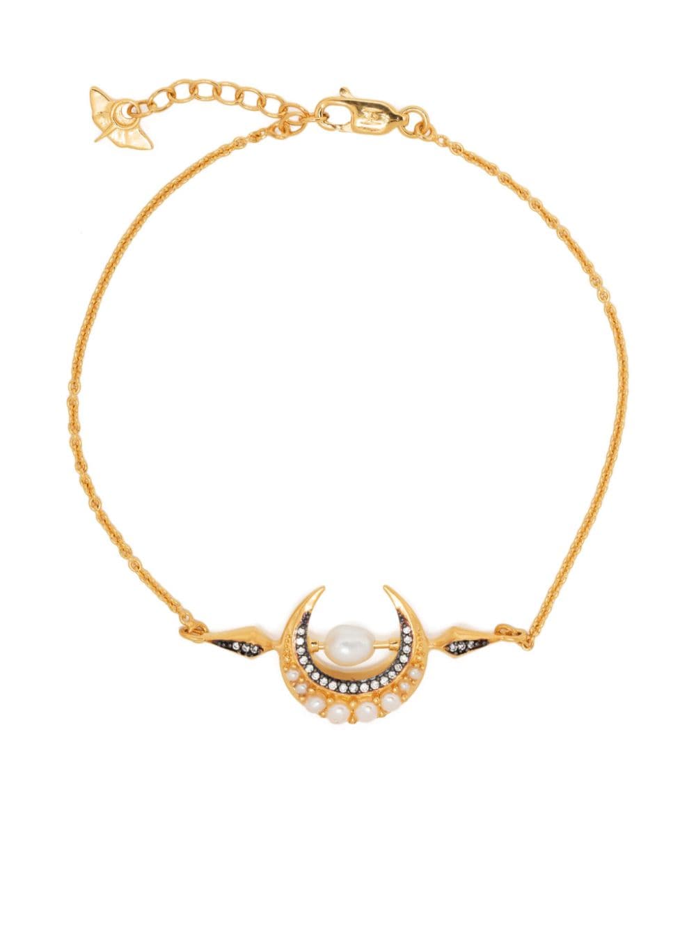 Missoma x Harris Reed Crescent Moon pendant bracelet - Gold von Missoma
