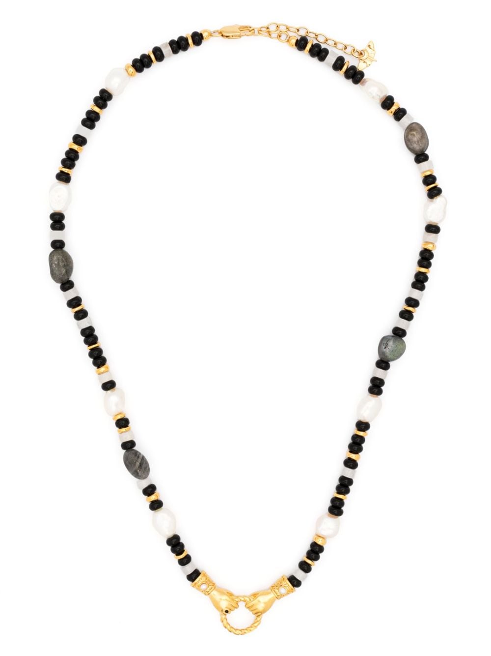 Missoma x Harris Reed In Good Hands beaded gemstone necklace - Gold von Missoma