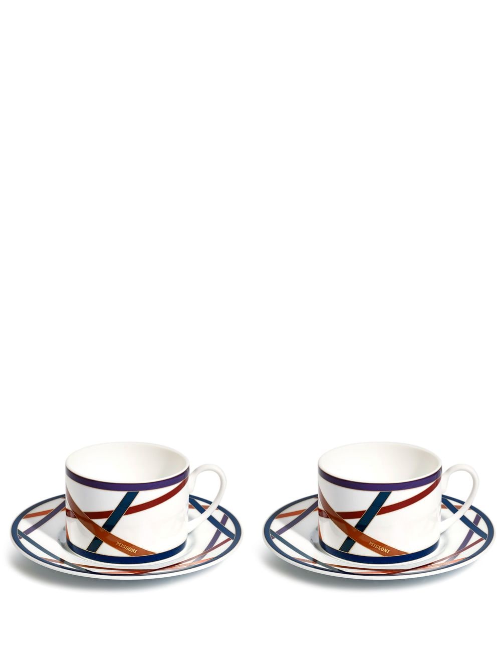 Missoni Home Nastri tea cup and saucer (set of two) - White von Missoni Home