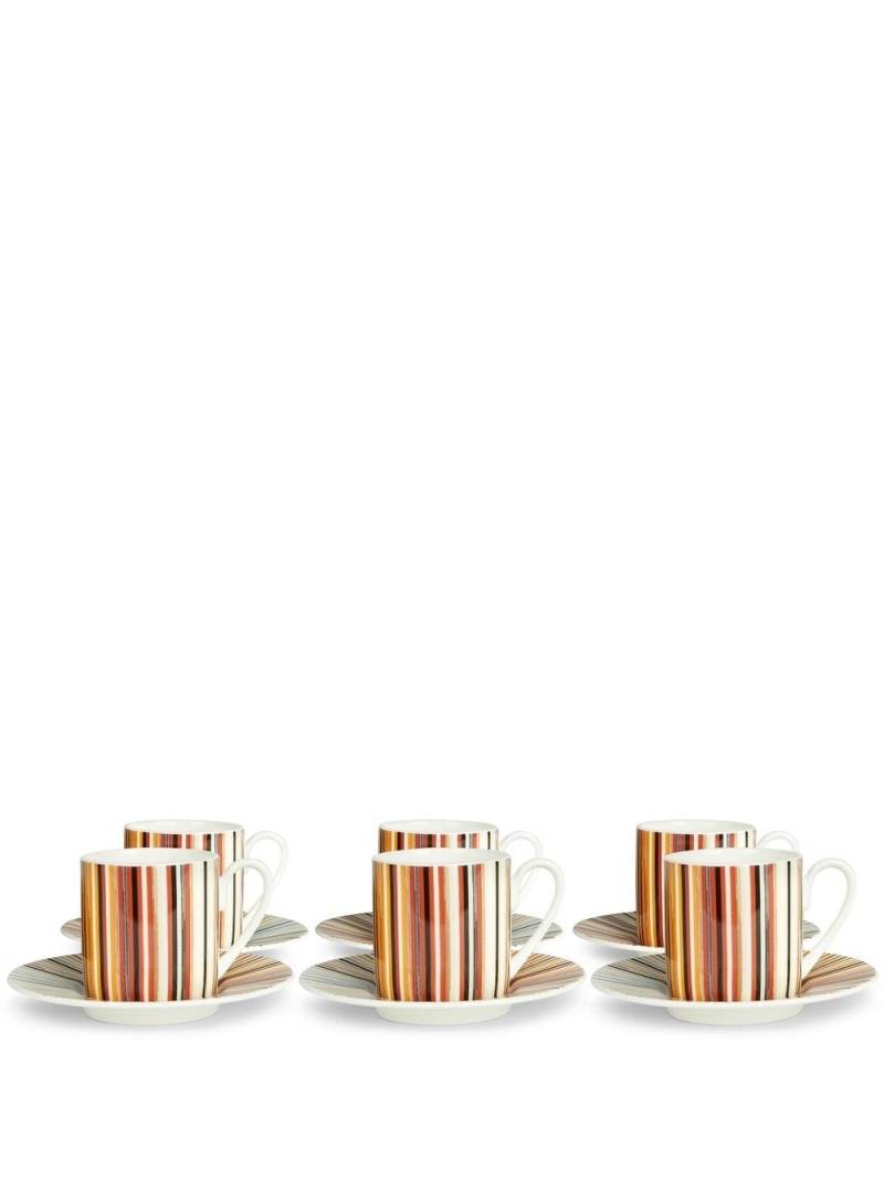 Missoni Home Stripes Jenkins coffee cup set - Brown von Missoni Home